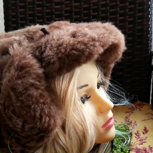 ALPACA Trapper Wool  Brown Warm Visor Ear Flaps Chin Tie Hat NEW main image 4